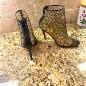 Authentic Christian Louboutin (100) Lace Ankle Boots/Booties
